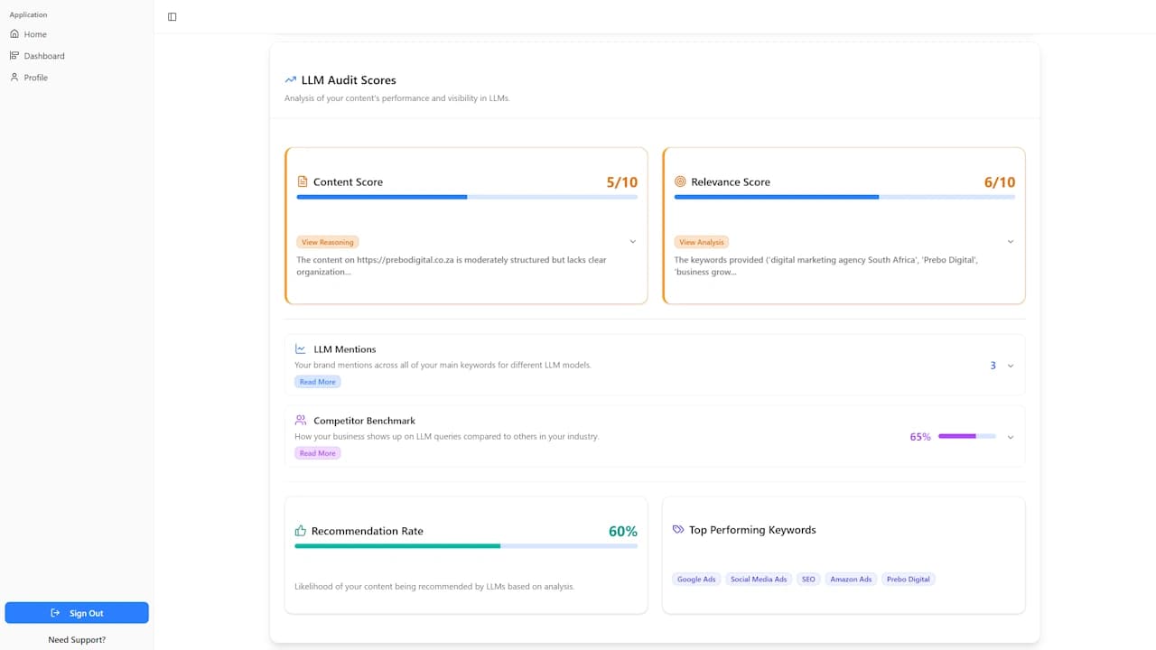LLM Audit Tool Screenshot